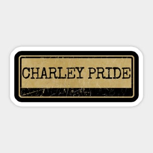 Aliska text black retro - Charley Pride Sticker